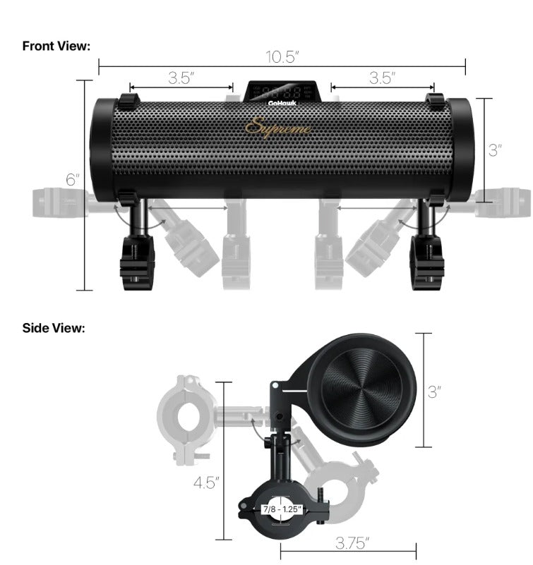 GoHawk Supreme 6-Speaker Motorcycle Soundbar (RD88-S)