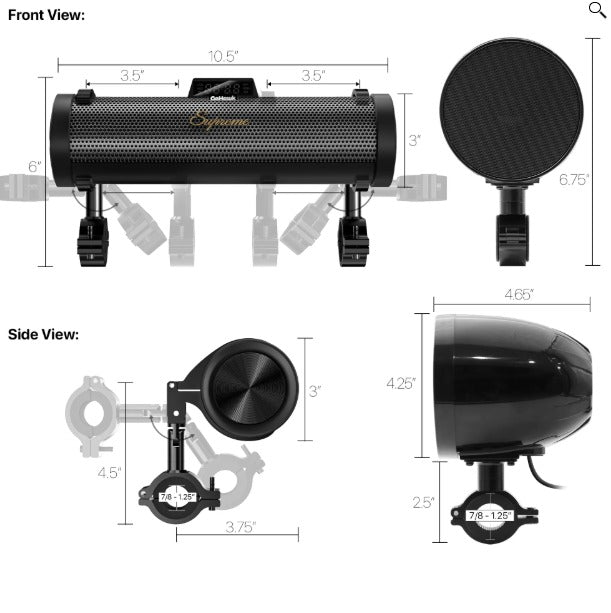 GoHawk Supreme 8-Speaker Motorcycle Sound System (RD88-S42)