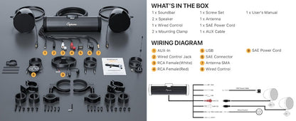 GoHawk Supreme 8-Speaker Motorcycle Sound System (RD88-S42)