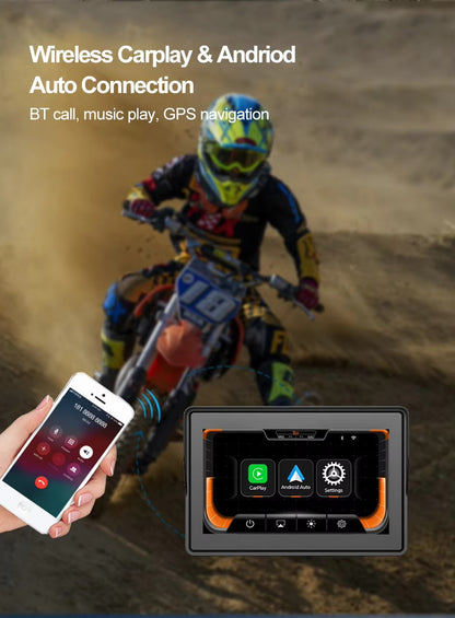 MOTOLINK BF92 5-INCH WIRELESS APPLE CARPLAY & ANDROID AUTO MOTORCYCLE DISPLAY