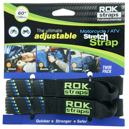 ROK STRAPS HD 25MM ADJUSTABLE - BLACK BLUE GREEN