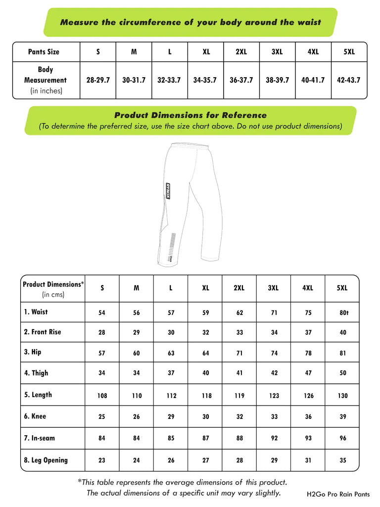 RYNOX H2GO PRO RAIN PANTS (BLACK HI-VIZ GREEN)