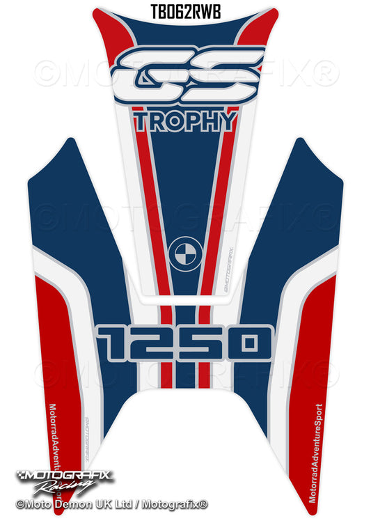 Motografix BMW R1250GS Trophy 2022 - 2023 Motorcycle Tank Pad Protector 3D Gel TB062RWB