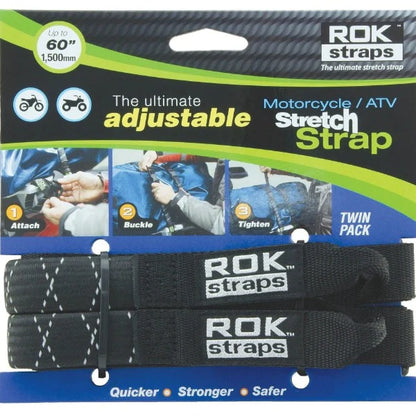 ROK STRAPS HD 25MM ADJUSTABLE - BLACK REFLECTIVE