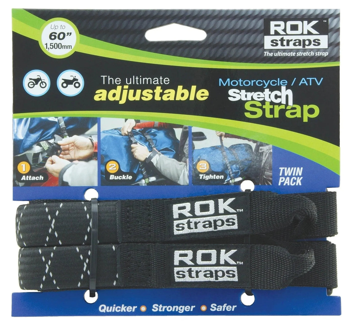 ROK STRAPS HD 25MM ADJUSTABLE - BLACK REFLECTIVE