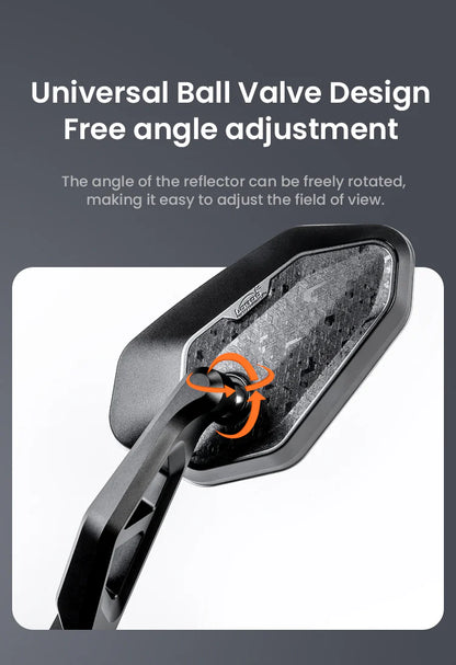 LOBOO RM03-LITE FOLDABLE ADV MIRROR | 1200R WIDE ANGLE & ANTI GLARE | UNIVERSAL FIT