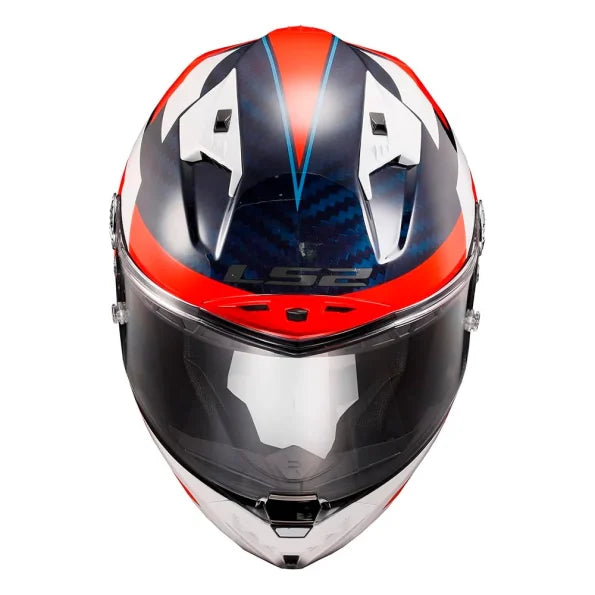 LS2 FF805 THUNDER CARBON GP ALLIANCE GLOSS RED BLUE WHITE (FIM Certified)