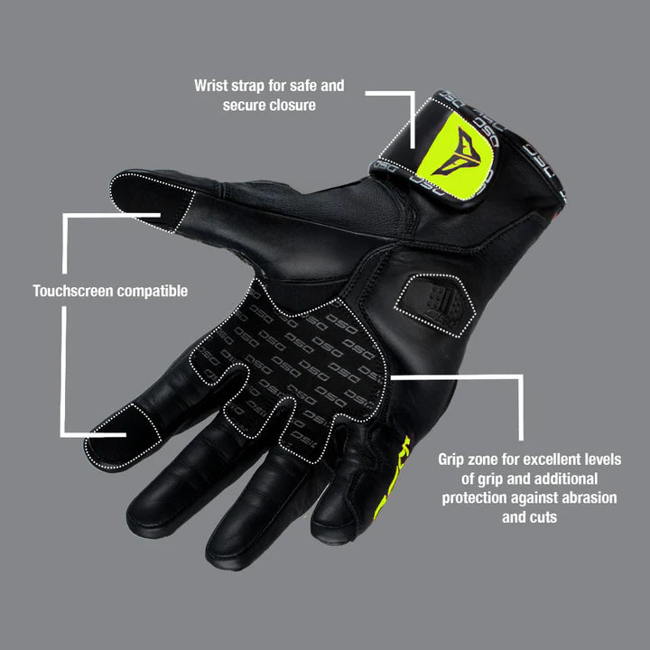 DSG GPX RIDING GLOVES YELLOW FLUO