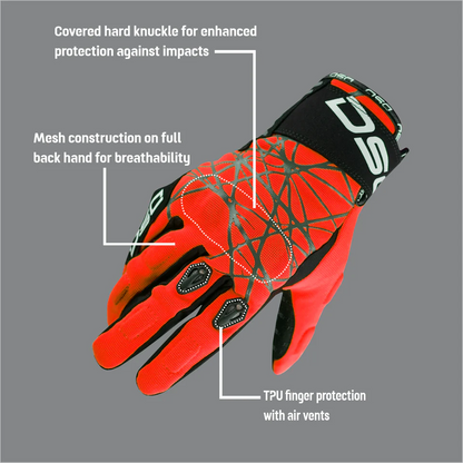 DSG PHOENIX AIR RIDING GLOVES BLACK WHITE RED