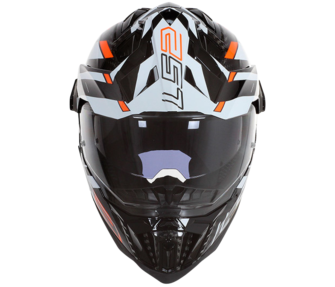 LS2 MX701 CARBON EXPLORER EDGE BLACK FLUO ORANGE