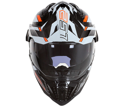 LS2 MX701 CARBON EXPLORER EDGE BLACK FLUO ORANGE