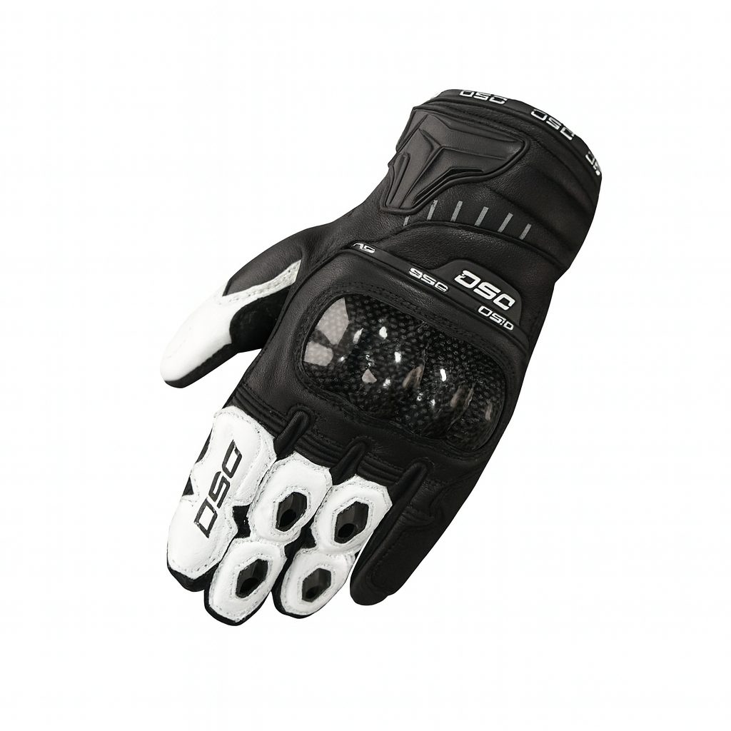 DSG CARBON X V1 RIDING GLOVES BLACK WHITE