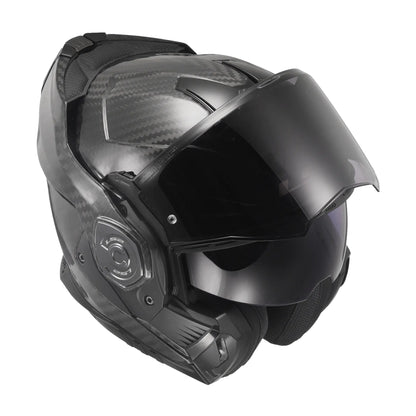 LS2 FF901 ADVANT X SOLID CARBON MODULAR HELMET- BLACK