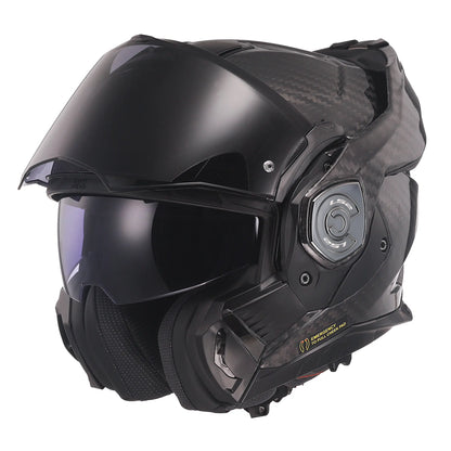 LS2 FF901 ADVANT X SOLID CARBON MODULAR HELMET- BLACK