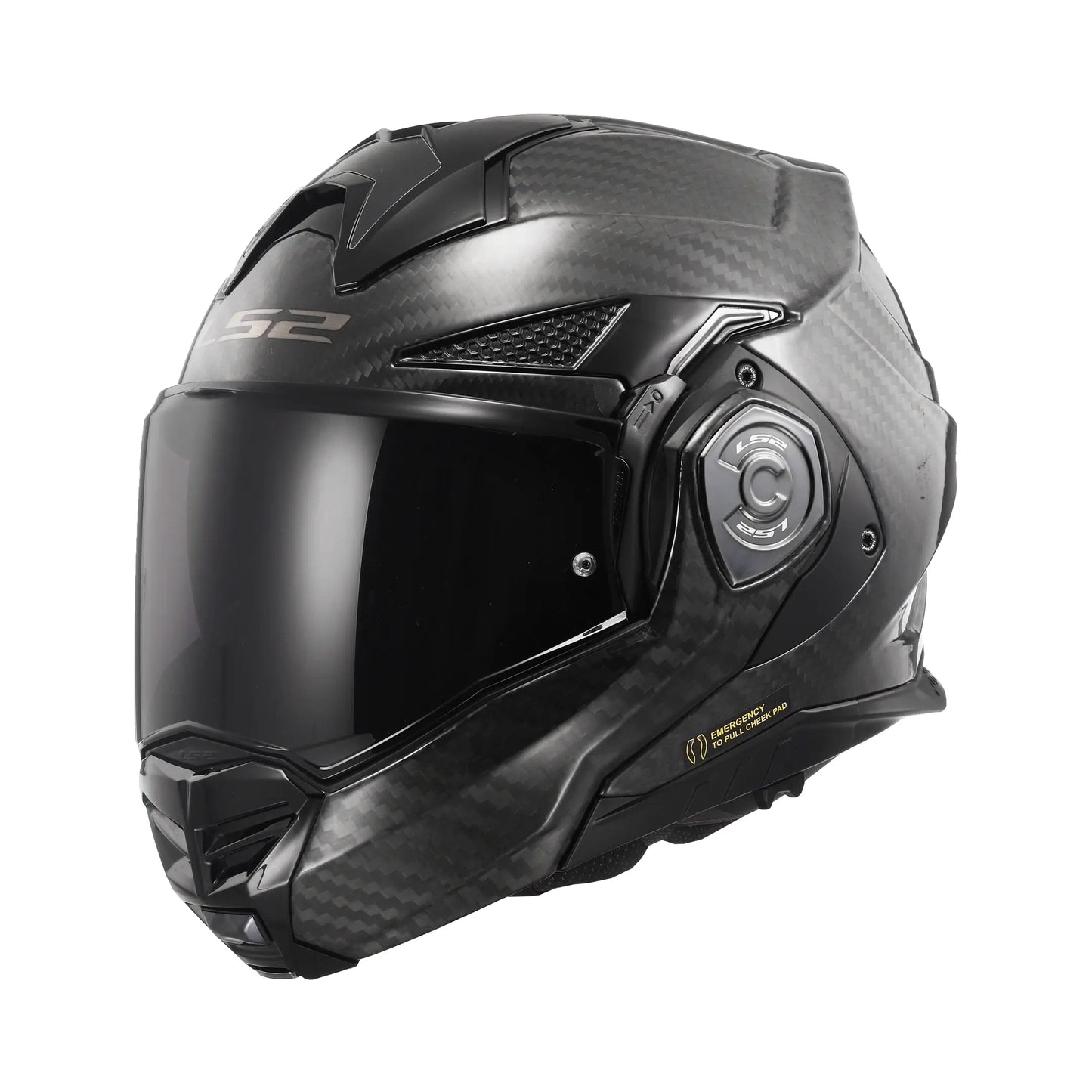 LS2 FF901 ADVANT X SOLID CARBON MODULAR HELMET- BLACK