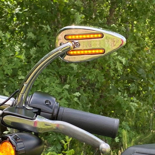 CUSTOM DYNAMICS UNIVERSAL 4-WIRE MOTORCYCLE LED MIRROR WITH RUN/BRAKE/TURN SIGNAL