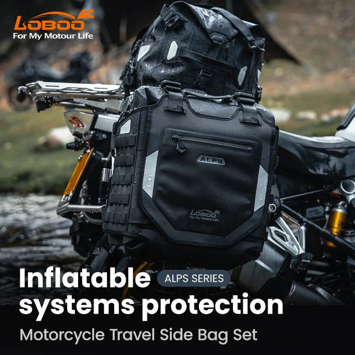 LOBOO ALPS INFLATABLLE WATERPROOF SIDE BAGS (23L/30L) | WITH ANTI THEFT LOCK