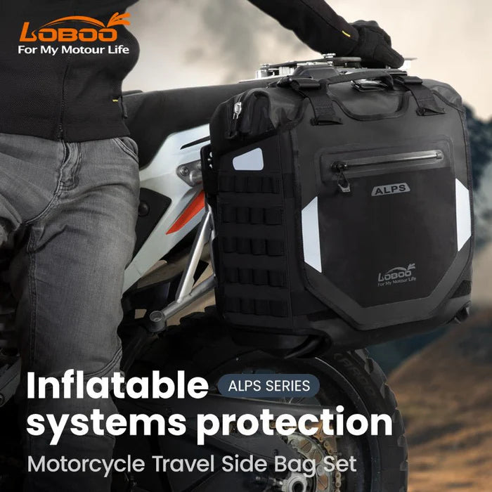 LOBOO ALPS INFLATABLLE WATERPROOF SIDE BAGS (23L/30L) | WITH ANTI THEFT LOCK