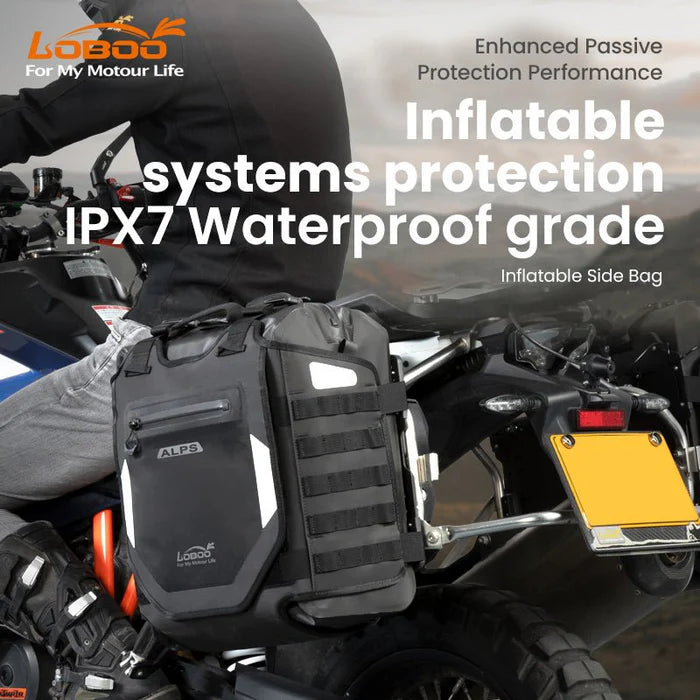 LOBOO ALPS INFLATABLLE WATERPROOF SIDE BAGS (23L/30L) | WITH ANTI THEFT LOCK