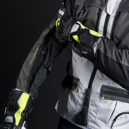 LS2 NORWAY WATERPROOF TOURING JACKET- BLACK WHITE FLUO YELLOW