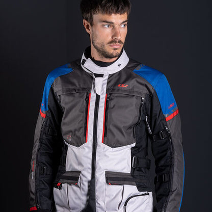 LS2 NORWAY WATERPROOF TOURING JACKET- BLUE WHITE