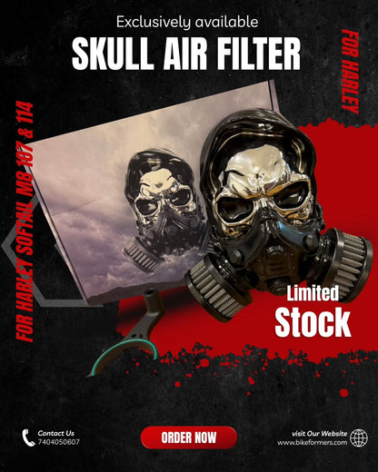 SKULL V-WIN INTAKE FOR MILWAUKEE EIGHT SOFTAIL & TOURING 2017-2024