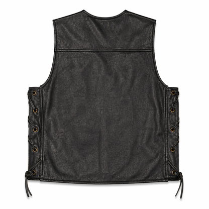 CLASSIC BIKER VEST- GENUINE LEATHER