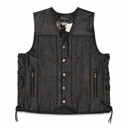 CLASSIC BIKER VEST- GENUINE LEATHER
