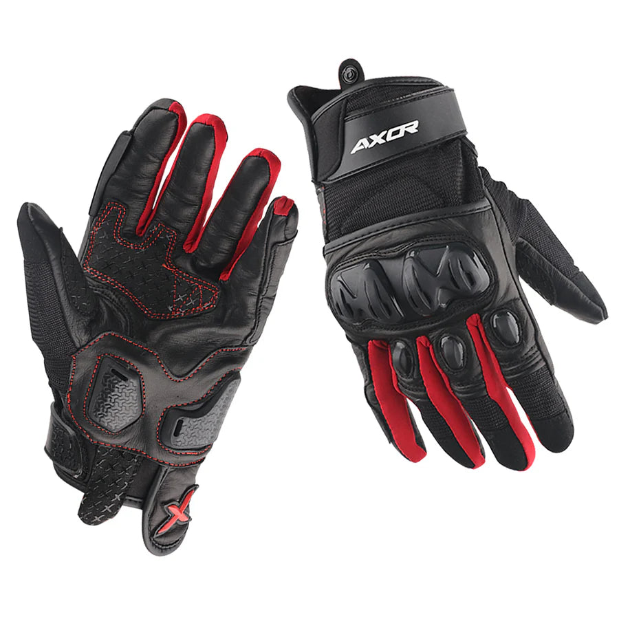 AXOR VIPER RIDING GLOVES BLACK RED